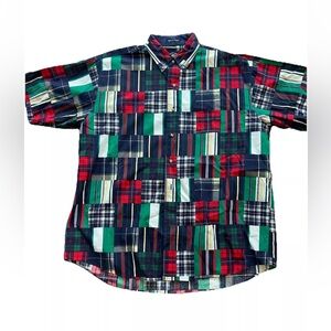 Gant Salty Dog imperial poplin all cotton color block plaid mens L casual shirt